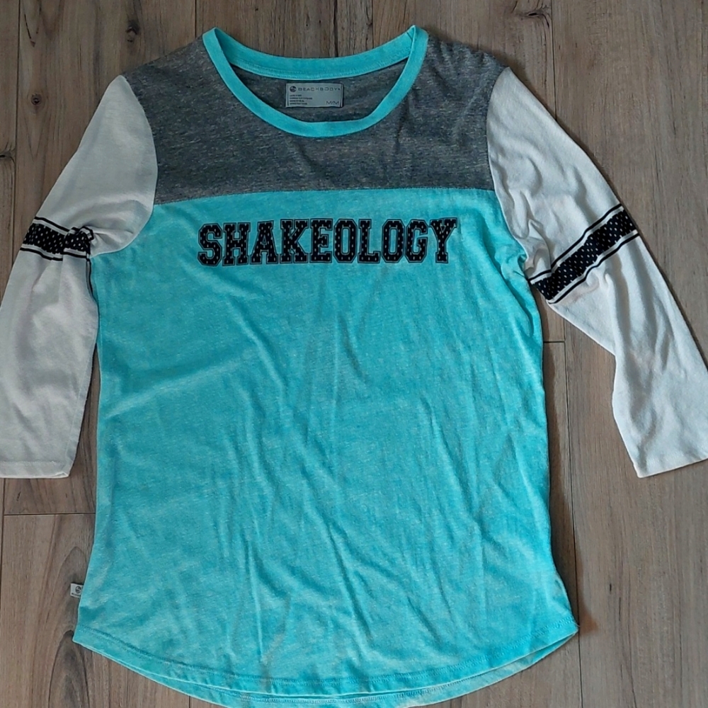 Medium Teal Shakeology Baseball Tshirt